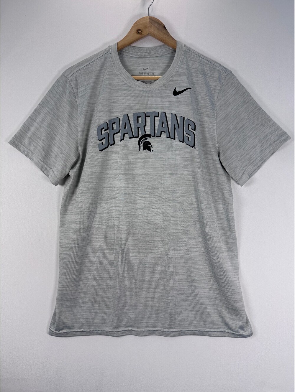 Nike Michigan State Spartans Dri-FIT T-Shirt Mens L Gray College Athletic Gear